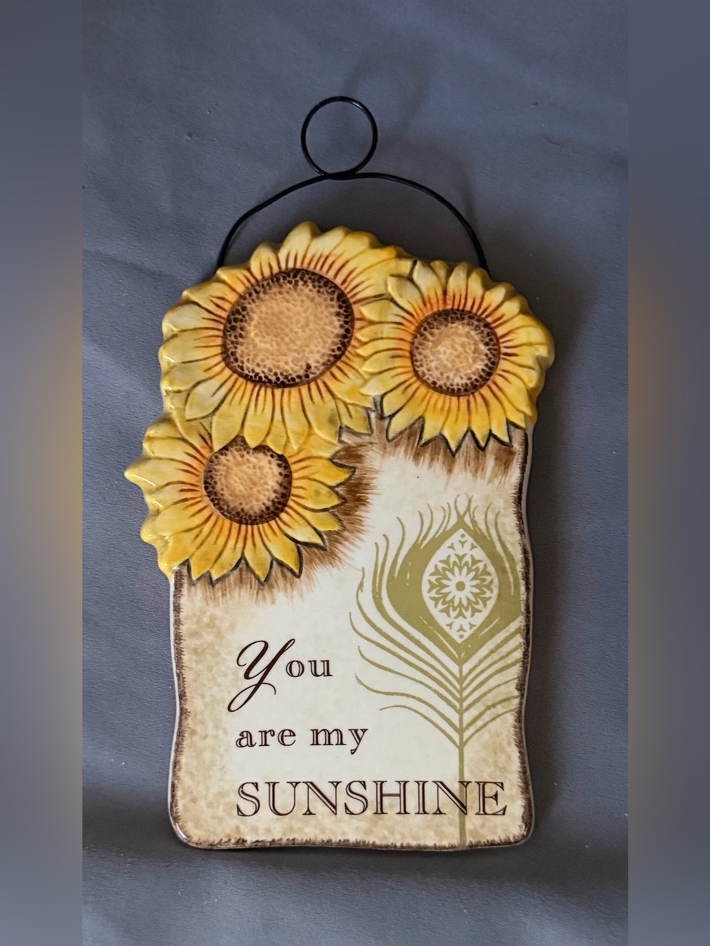 Grasslands Road You Are My Sunshine Hanging Ceramic Plaque Sunflower Design Cute